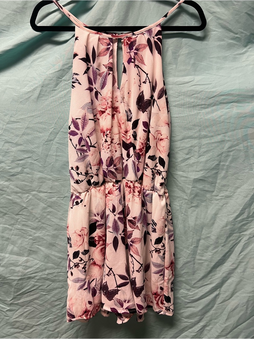 Women Lg J for Justify Pink Floral Halter Romper